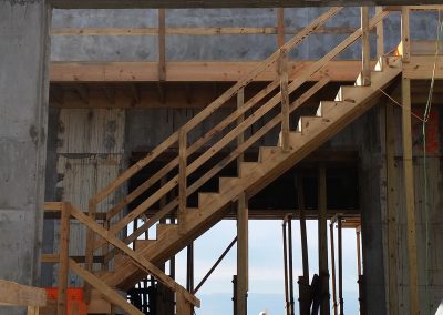 wood stairs for construction crew