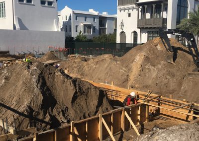 laying foundation for a concrete model home